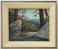 Elizabeth Warfield Vintage Plein Air Yosemite CA Valley Pine Landscape Painting