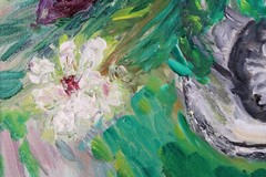 Eric de Vienne Flowers With Shell Oil Painting On Canvas Signed 03
