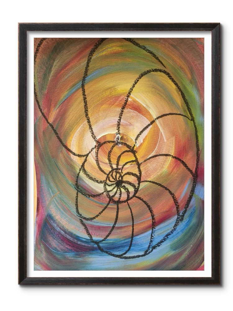 Abstract Sea Shell Modern Unique Paper Watercolor 14X11