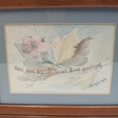Original Watercolor Painting „Real Love Stories Never Have Endings“ Signed 1987