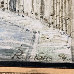 Romans (20th Century) Fantastic Impressionism Watercolor Painting