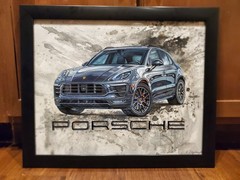Original Painting. Super Car, Race Car, Sport Car, PORSCHE Macan GTS. Framed