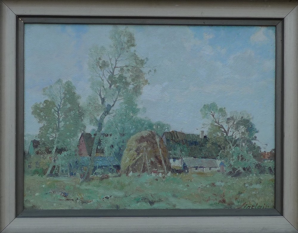 Folke Sinclair (SWE *1877) Farm with Chickens – Falsterbo – Baltic Sea – Oresund
