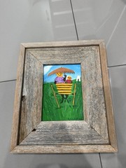 Charlotte C Clayton local Oil Painting Folk Art Signed