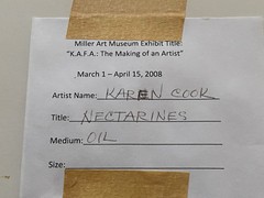 Karen Cook Oil Painting on Linen on Panel „Nectarines“ 2008 Framed 25″x21″