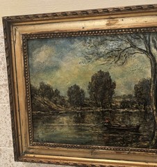 FRENCH Landscape Paper to Board SIGNED Framed 15 X 11