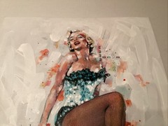 Sid Maurer Signed Marilyn Monroe Mixed Media Hand Embellished Giclee 20×30 White