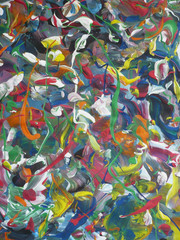 ROBIN JOHNSON, TEMPERA ON PAPER, EXPRESSIONIST ABSTRACTION DRIP TECHNIQUE MODERN