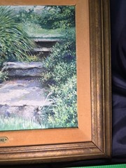 Rare Paul Bruyere Painting „Fantasie“ 1969 Palm Beach Art Show A French Garden