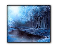 Original Acrylic Landscape Painting 12×14″ TWILIGHT BEAUTY Wall Art