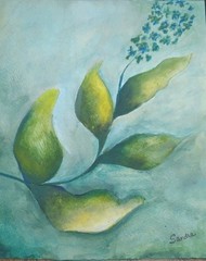 SWilkes Original Art Watercolor And Acrylic Nature Plant Painting 7×8.5 On Paper