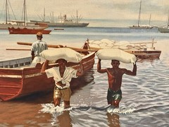 Alfred Bowman 1892-1963 Tampa Florida “Unloading Cargo” Original Oil Painting