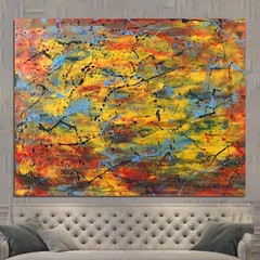Pollock/Richter style￼ Profession￼al Painting 81” X 62”(6ft 9in)Abstract Modern