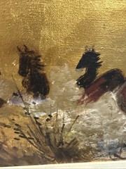31×28” Large Signed Real Oil On Canvas Painting Wild Horses Stallion Equine