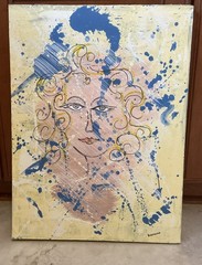 Dennis Sakelson Abstract Oil On Canvas Portrait Of A Woman 18”x24”