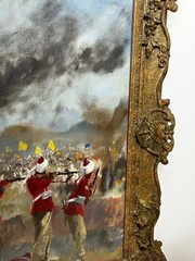 Oil Painting Military Battle Kam Dakkha 2nd Afghan War By Francis Russell Flint