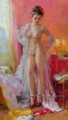 Nude Girl Dressing Oil Painting Wall Decor Art Giclee Printed on canvas P2425