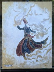 Dance of the Divine — A Sufi Journey Acrylic Painting