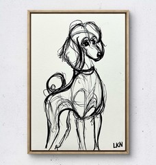 Laeknapes Poodle Sketch 10×7 Original Abstract Paper Home Decor Painting Artwork