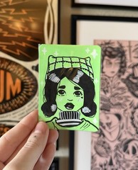 ACEO Original Print Artist Card Illustrated Pop OC Art Hand Painted 2.5×3.5
