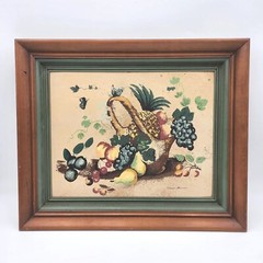 Margo Alexander Original Serigraph 24×20 Mid-Century Folk Art Still Life Fruit
