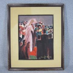 Antonio Clarel Neme (Uraguay 1924-2006) Oil Painting of Wedding Ceremony