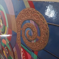 Abstract Painting On Board Mixed Media Geometric Celtic Modern 1994 Large 58×41