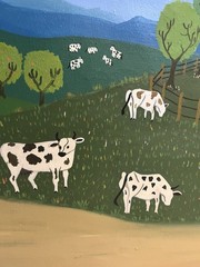 Incredible Folk Art Farm Ubiraci Pinto Oil Painting 1969 MCM Framed Brazilian