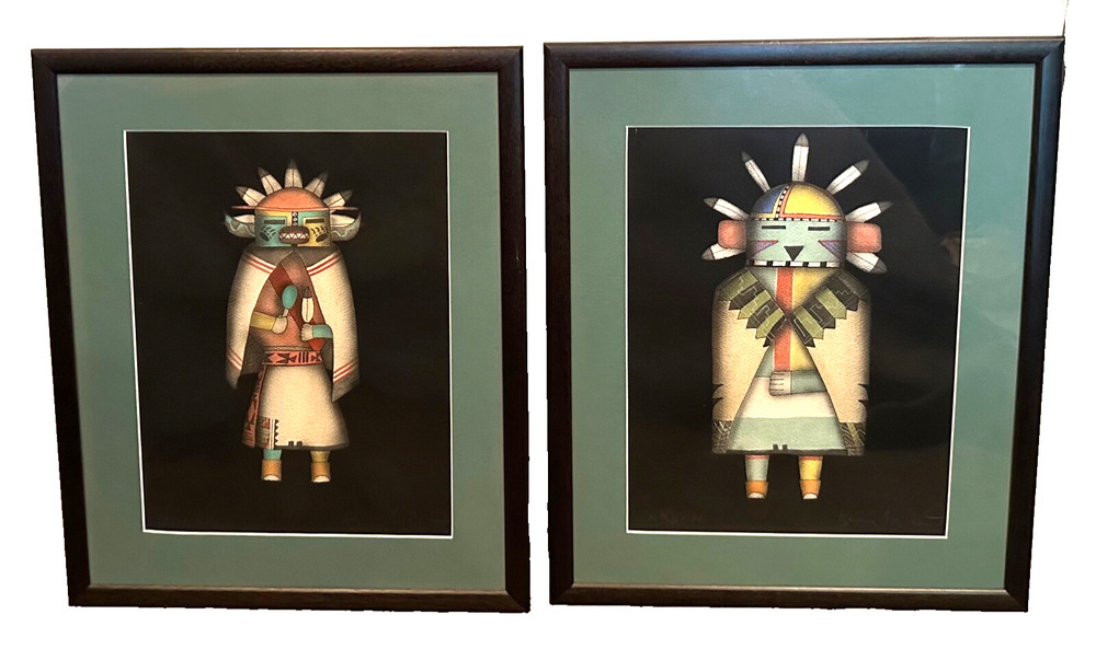 Pair of Kevin McDonald Signed Gouache Watercolor Painting– „AKUSH“ and „HONAN“