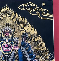 YAMANTAKA/VAJARABHARAVA WITH SHAKTI ORIGINAL TIBETAN THANGKA/THANKA PAINTING