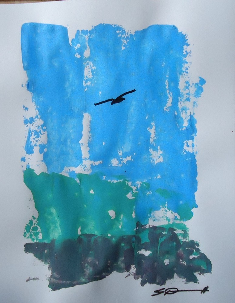 ORIGINAL PAINTING PAPER & Acrylic study „One Bird“ #0001 Steven Graff