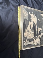 Vintage Picasso Guernica On Panel Board Wood Frame 37 X 17”
