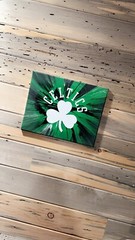 Boston Celtics Sign Spin Art Painting 11×14”