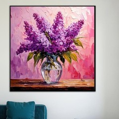 ORIGINAL Oil PAINTING on Canvas Lilac Textured Art 12×12 in Custom Order