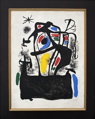 Joan Miro Lithograph Signed/stamp & Numb. In the style of (1893–1983) Matt/frame