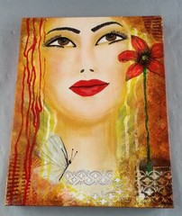 CKTM Painting On Canvas Wall Art Woman Butterfly “I Pray For All Women” Signed