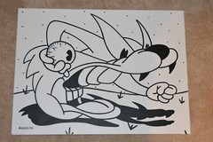 ORIGINAL PAINTING LOWBROW ART ANTHONY AUSGANG OIL CANVAS 17 3/4 X 23 3/4
