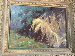 Louis Absalon „Abstract Scene“ Oil Painting – Signed And Framed
