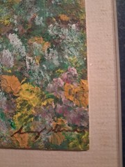 Original Miniature Oil Abstract Painting 2×6 Signed Aury Mena Puerto Rico