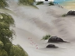 original Art signed lighthouse landscape