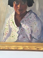 Antique Indian Portrait Painting American Tribal Listed John Christopher Smith