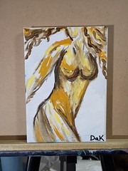 Female Figure 5×7 Canvas Original Art Expressionism Abstract Feminine Woman Girl