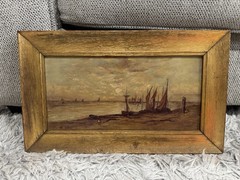 Antique Scenic Painting Charles G. Calder Providence Rhode Island School Design