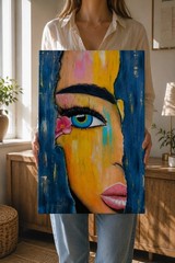 ORIGINAL Oil Painting 24×16 Contemporary Wall Art Women Portrait Handmade