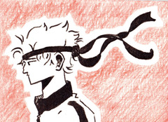 ACEO Ink & Pencil Art Card – Original Character #11 – Orange – 2.5×3.5