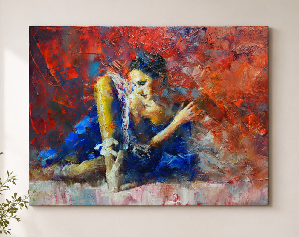 JHAK | Original Ballerina Ballet Dancer Oil Painting | Signed OOAK 12×16 inches