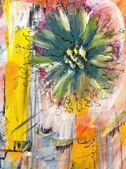 Original Abstract Expressionism 8×10 Flower Handmade Signed Fine Art 126