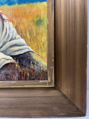 PETER HELMERS MOTHER CHILD ILLUSTRATION TIKI BAR ANTIQUE VINTAGE OIL PAINTING