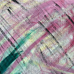 Positive & Negative Custom Acrylic Painting Black Pink Yellow Green Blue 9×12
