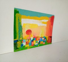 Abstract Impasto Painting Original Art Impression Oil Painting 7.9 x 9.9 in